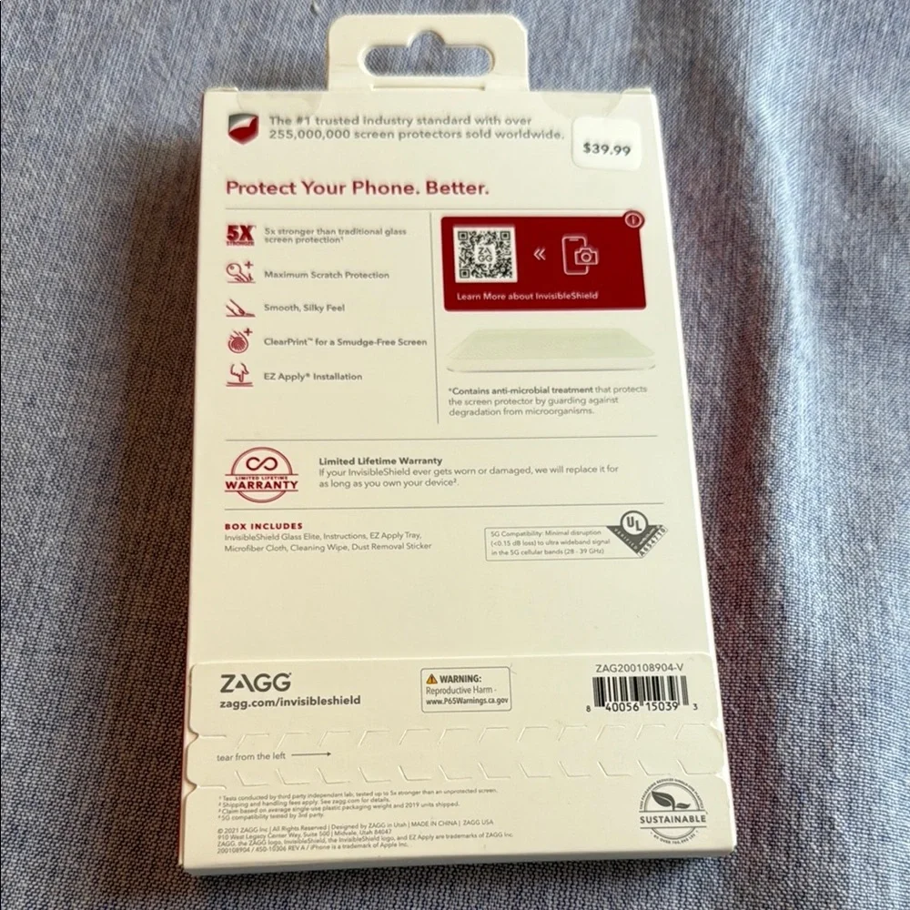 ZAGG White Glass Screen Protector Premium Mobile Accessory